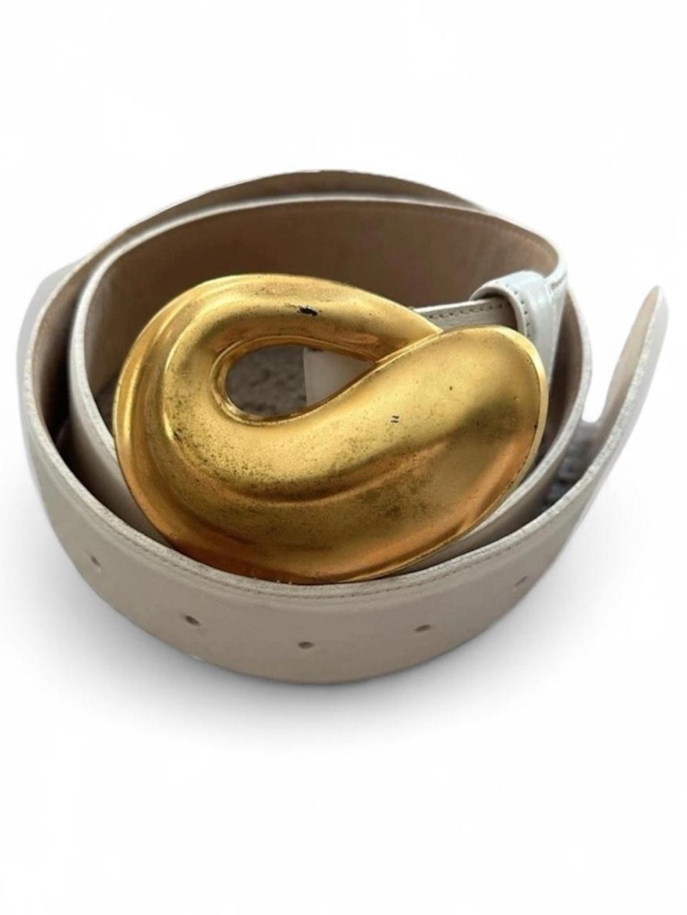 Vintage Robert Lee Morris Gold Swirl Leather Belt